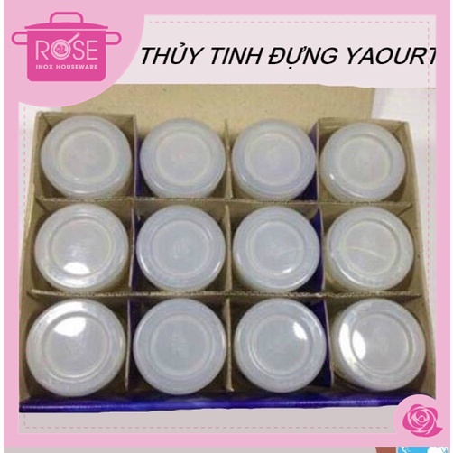 Hủ sữa chua - Bộ 12 hủ thủy tinh CAO CẤP làm YAOURT 100ml kiểu dáng truyền thống
