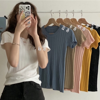 Áo dệt kim mỏng dáng ôm thiết kế trẻ trung cá tính