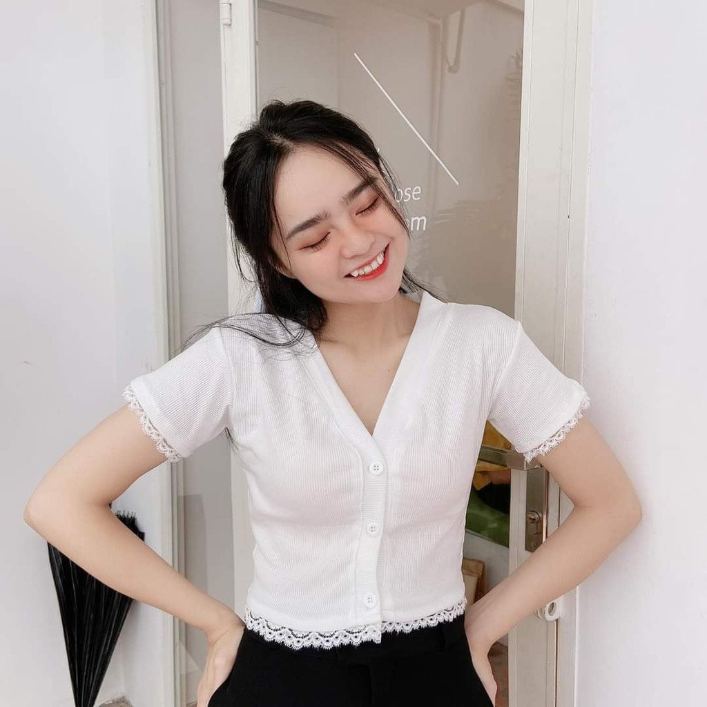 ÁO CROPTOP PHỐI REN BAE | BigBuy360 - bigbuy360.vn