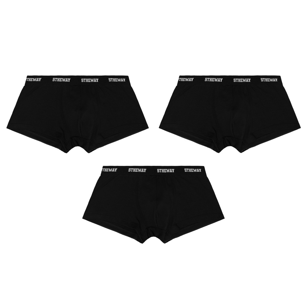 3 PACK 5THEWAY® TRUNK UNDERWEAR™ in BLACK aka Combo 3 Quần Lót Nam 5THEWAY Trunk Đen