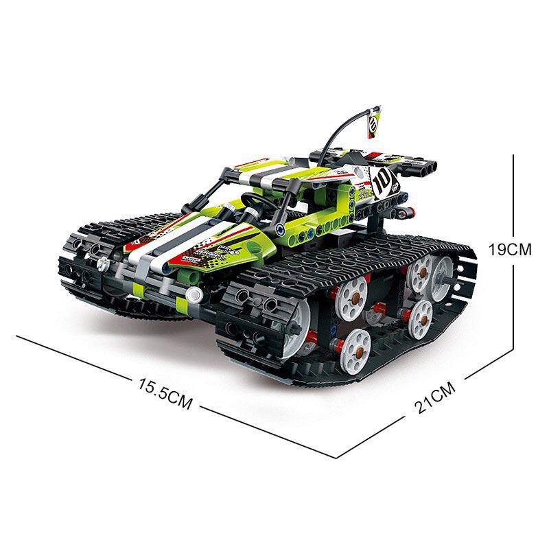 Lắp ráp xếp hình NOT Lego Technic 42065 Rc Tracked Racer, Lepin 20033 : Xe Ô Tô Đua Bánh Xích Điều Khiển Từ Xa 397 mảnh