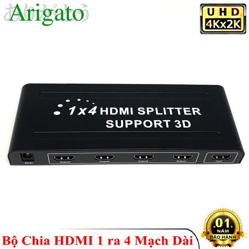 ✅ Bộ chia HDMI 1 ra 4 1080 2k 4K , HUB HDMI 1 ra 4 hỗ trợ 3D mạch dài ✅