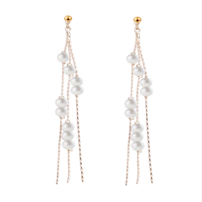 Khuyên tai nữ phối hạt ngọc trai thanh lịch thời trang