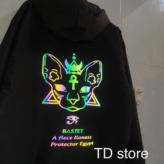 [ Form 75kg] Aó khoác dù phản quang mèo Bastet