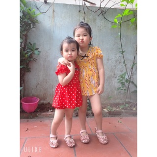Bộ cộc đũi cổ bèo bé gái