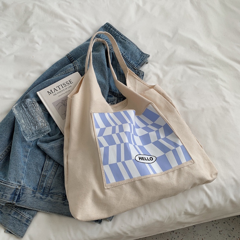 Túi xách canvas sức chứa lớn mẫu mới thời trang mùa thu năm 2021