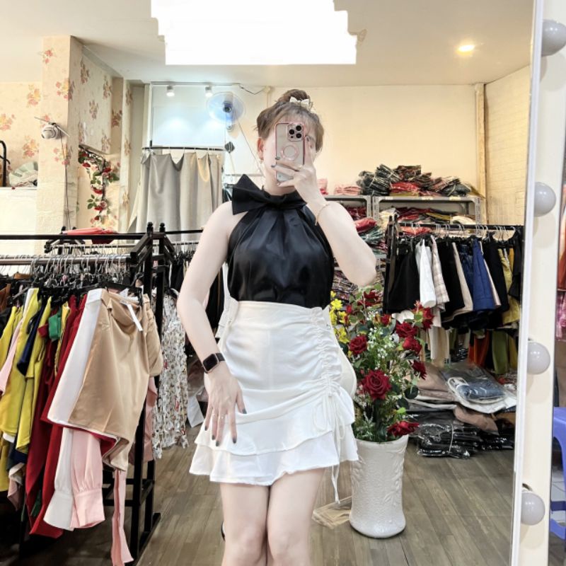 Có video chất vải - Áo lụa kiểu YẾM nơ to ⚡ FREESHIP ⚡ áo thiết kế nhiều màu nhiều size chất siêu mát, dày mịn