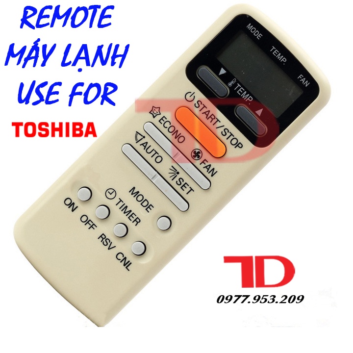 Remote máy lạnh, điều khiển dành cho máy lạnh Toshiba nút cam