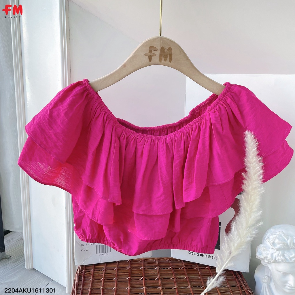 Áo trễ vai tay bồng tiểu thư fmstyle, áo bẹt vai croptop phong cách Hàn Quốc | Fmstyle Shop 220413906
