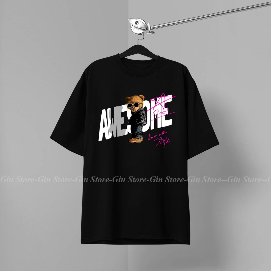 Áo thun hình GẤU HOTTREND BEST SELLER Cotton Co giãn 2 chiều