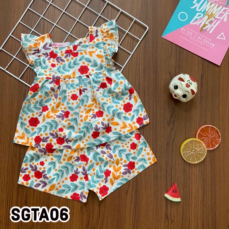 Đồ bộ tole cho bé gái bộ quần áo cho bé gái mặc nhà đi học vải thô mềm cao cấp - SGTA