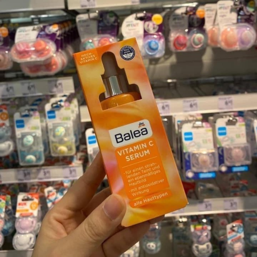 Serum Vitamin C,Serum Q10 Balea Đức sáng da mờ thâm nếp nhăn ngăn ngừa lão hóa