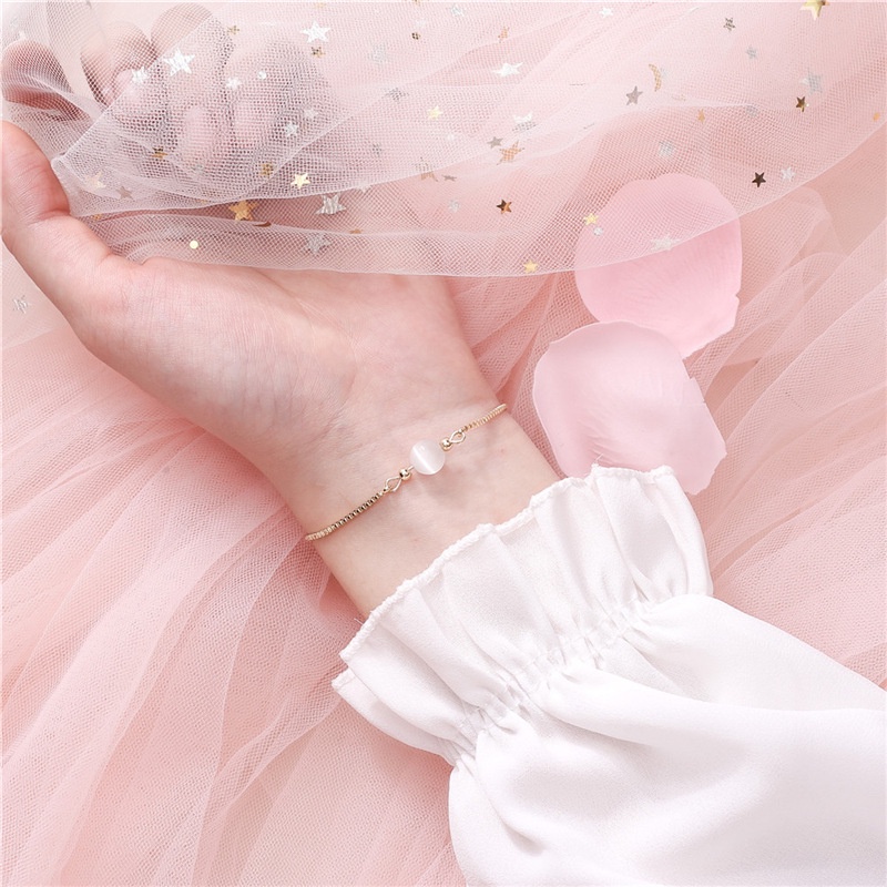 Vòng Tay Đính Đá Mặt Trăng Phong Cách Hàn Quốc Dành Cho Nữ