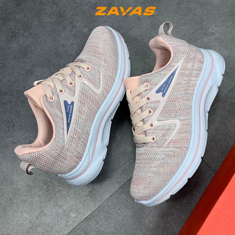 Giày thể thao sneaker nữ êm nhẹ ZAVAS lưới thoáng khí công nghệ ép nhiệt cao 3cm - S408