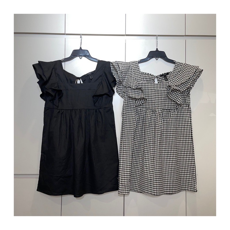 Đầm Suông Tay Cánh Tiên Cột Nơ Sau F.21