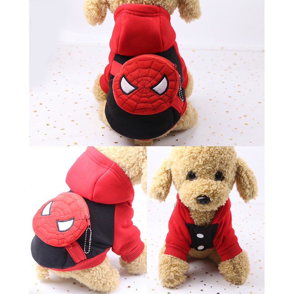 Áo có balo cho chó mèo spiderman 064