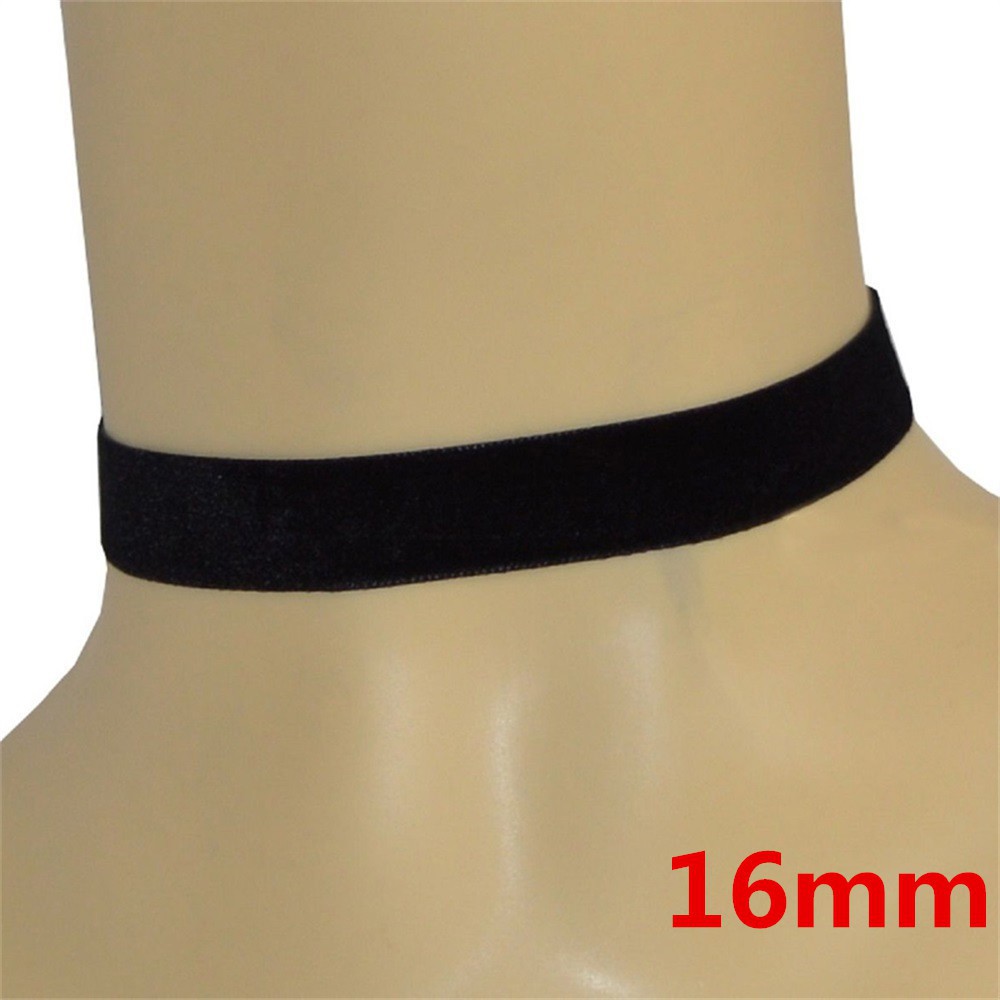 Dây chuyền choker phối vải nhung màu đen đơn giản nhiều kích cỡ tùy chọn