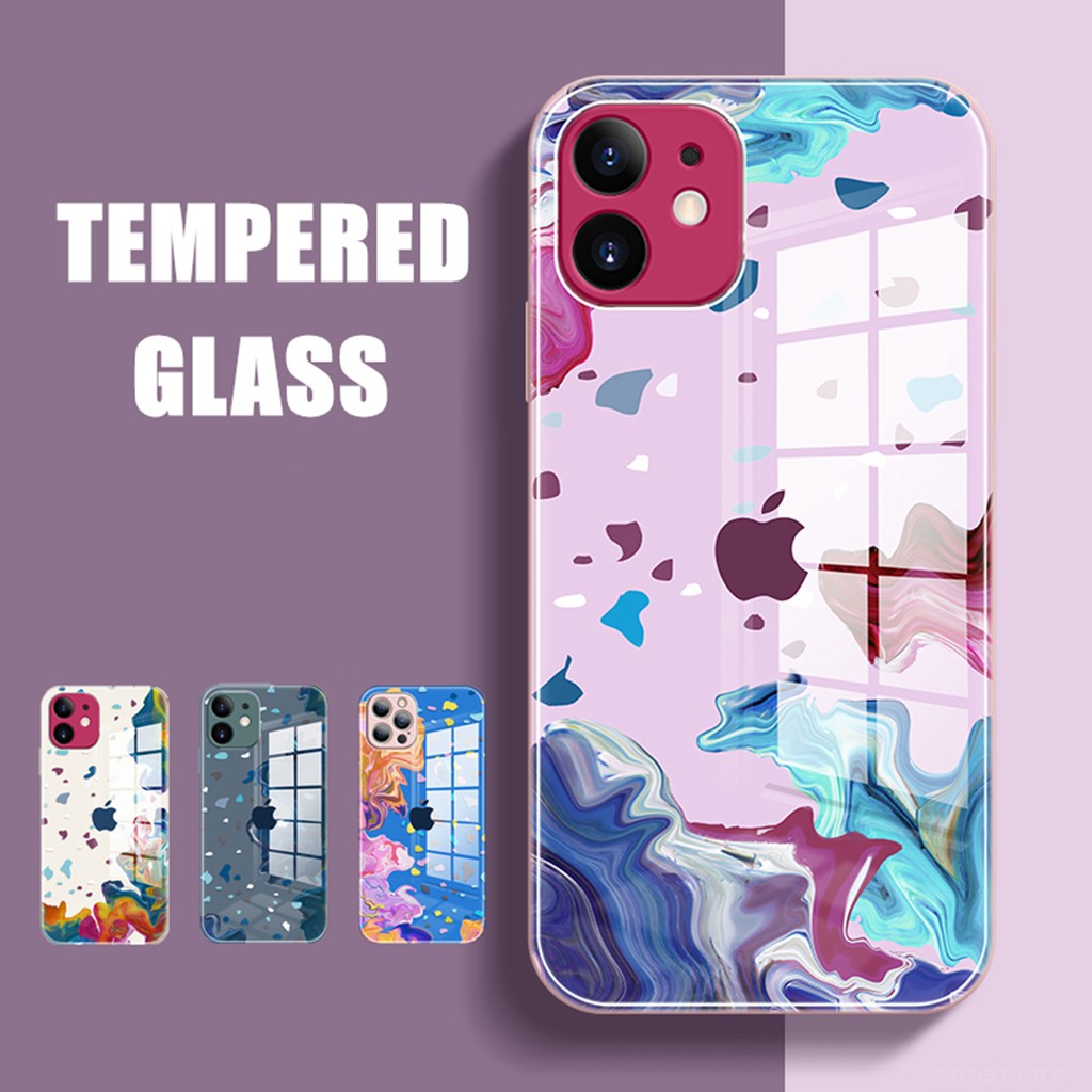 Ốp Lưng Kính Cường Lực Chống Sốc Viền Màu Cho Iphone 12 11 Pro Max 7 / 8 Plus Se 2020 X Xs Max Xr | BigBuy360 - bigbuy360.vn