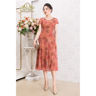 Váy Đầm trung niên Ladyshop đầm thun lưới cao cấp Tk683