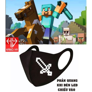 Hot sale- hot sale- khẩu trang phản quang kiếm diamond minecraft siêu chất - áo cực độc - áo cực chất