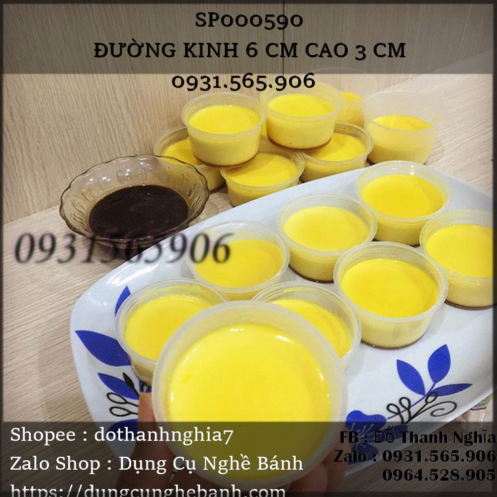 50 Hộp Flan Tròn Đường Kính 6 Cm Cao 3 Cm