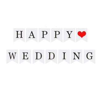 [NEW] Dây chữ HAPPY WEDDING trắng đen cổ điển trang trí