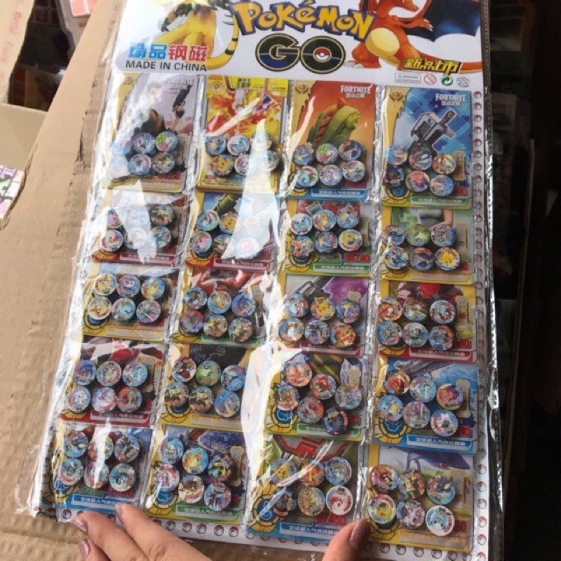 Sỉ vỉ 20 bộ nam châm bẹt hình pokemon