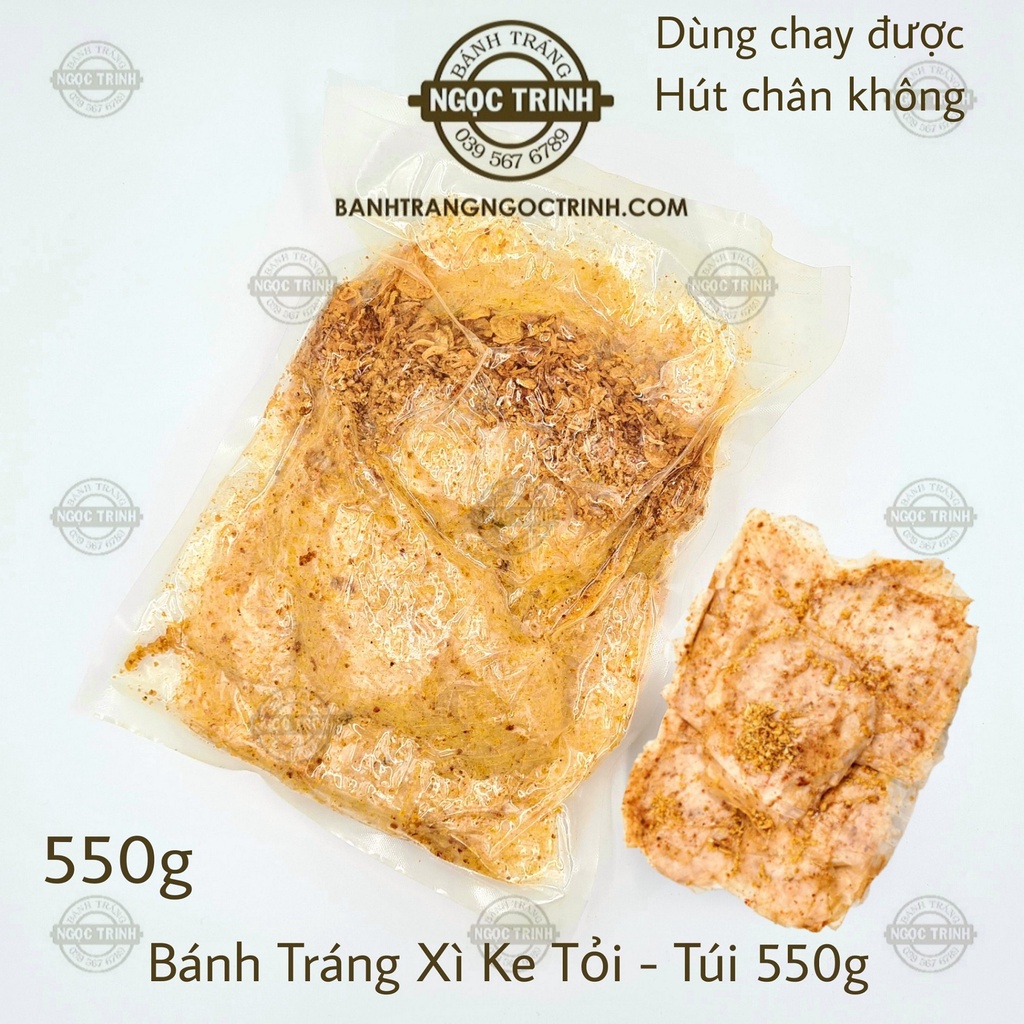 (Túi 560g) Bánh tráng xì ke tỏi siêu cay chính gốc bánh tráng Ngọc Trinh