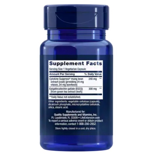 Viên tăng cường miễn dịch kiểm soát mức độ cytokine gây viêm Puritan's Pride Cytokine Suppress with EGCG 30v