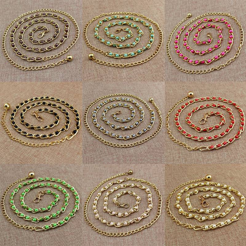 Thắt lưng mỏng đính hạt giả ngọc trai