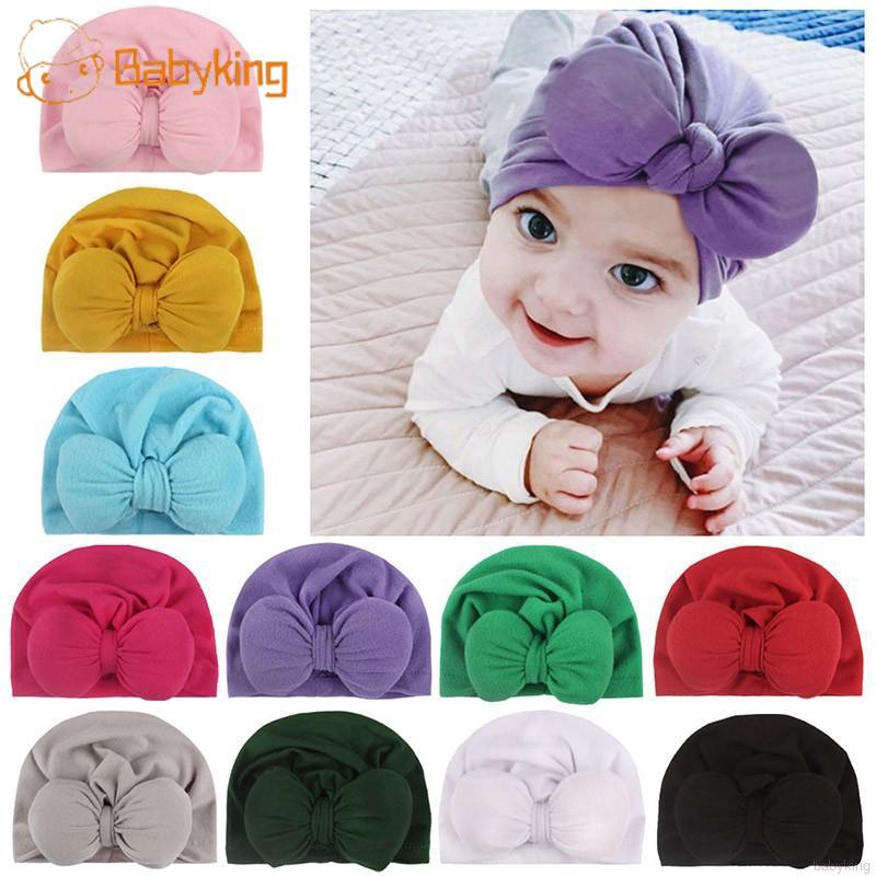 Mũ kiểu băng đô turban co giãn thắt nơ xinh xắn đáng yêu dành cho bé