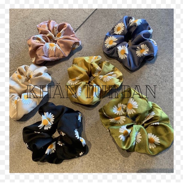 Cột tóc scrunchies dễ thương hình hoa cúc