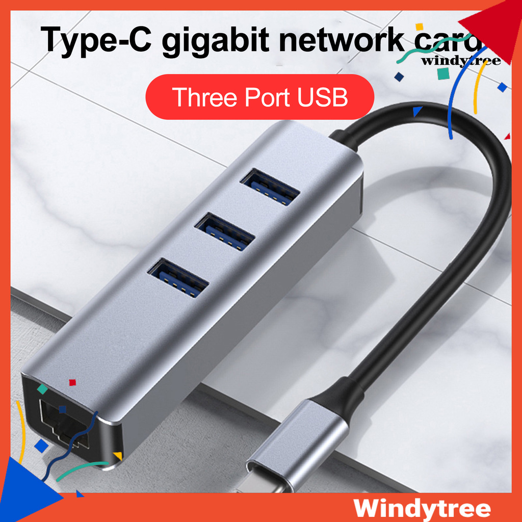 Bộ Chia 3 Cổng Usb 3.0 Type C Hub Sang Rj45 Gigabit Ethernet Cho Macbook