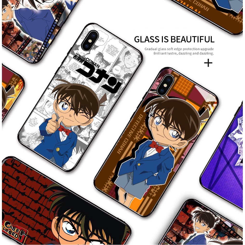 Samsung Galaxy A8 A9 A7 A6 2018 Plus A9S A6+ A8+ A730 A750 A530 Cho Ốp lưng điện thoại In Hình Hard Casing Detective Conan