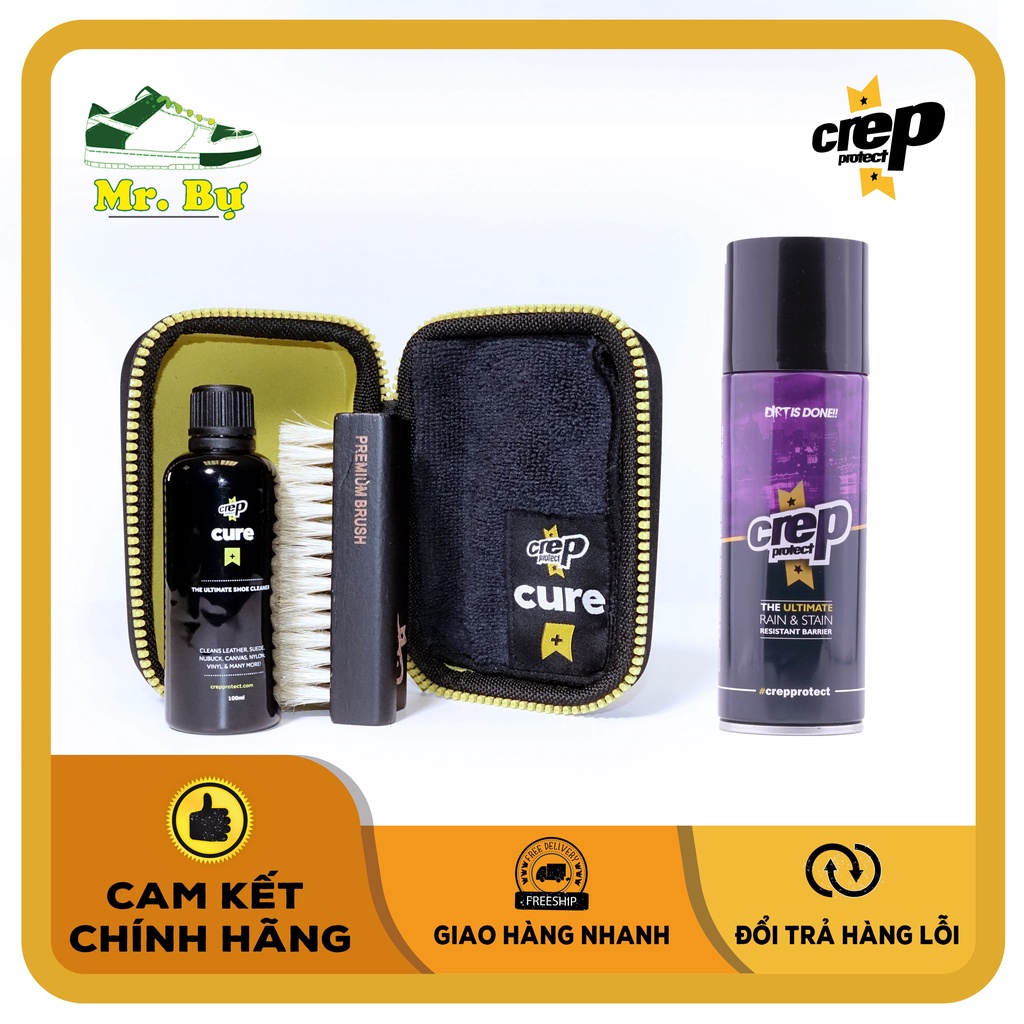 Combo Crep Protect Cure 100ml Kit + Nano Spray 200ml - Trọn bộ vệ sinh + Nano dành cho giày