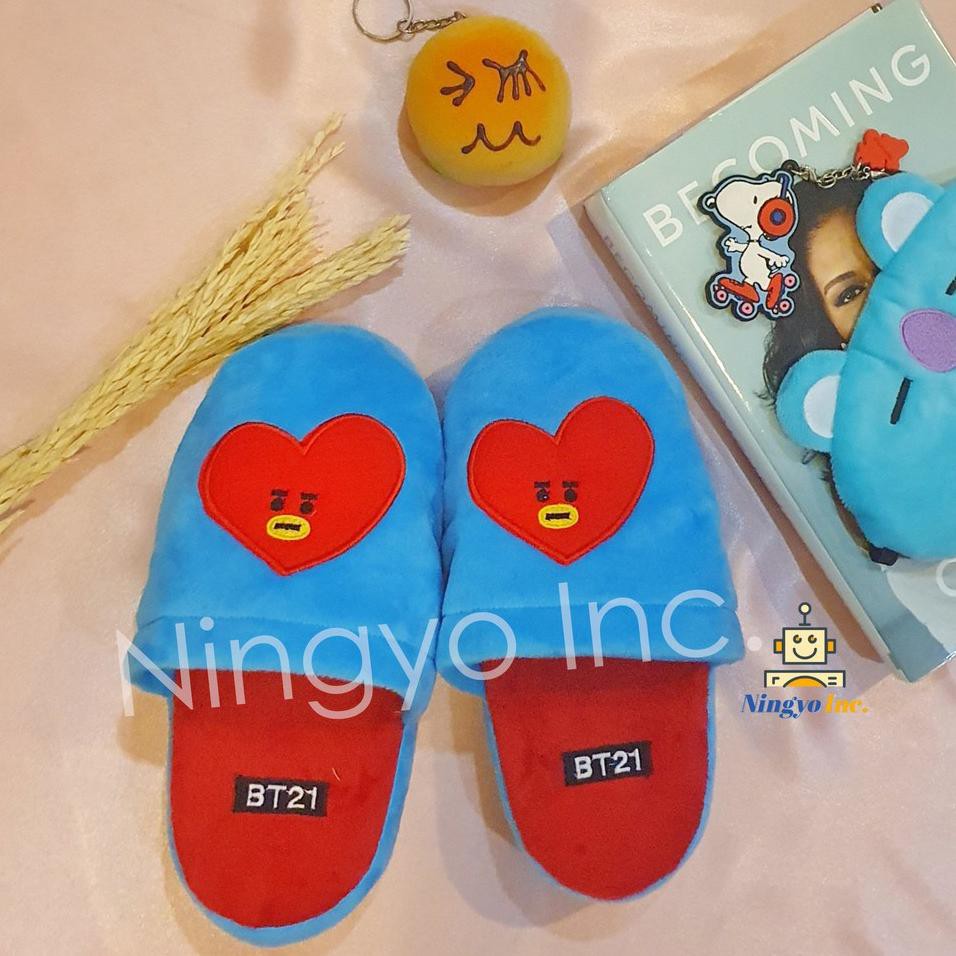 Dép Quai Ngang Thêu Hình Bt21 Bts Phong Cách Hàn Quốc