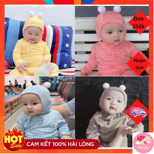Bộ Dài Tay Cho Bé Bộ Thu Đông Cho Bé Hàng Thun Lạnh MINKY MOM Size Cho Bé 6-18 Kg Tặng Kèm Mũ Siêu Xinh