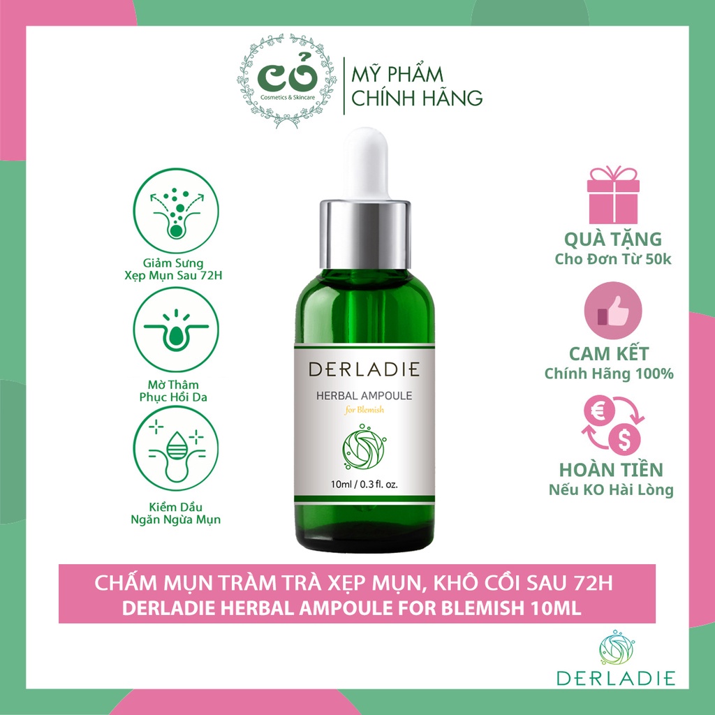 Chấm Mụn Tràm Trà Derladie Herbal Ampoule For Blemish 10ml