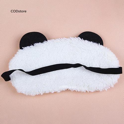 Miếng che mắt hình gấu trúc bọc lông mềm dễ thương