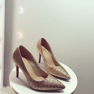 Giày cao gót ánh kim 2 màu