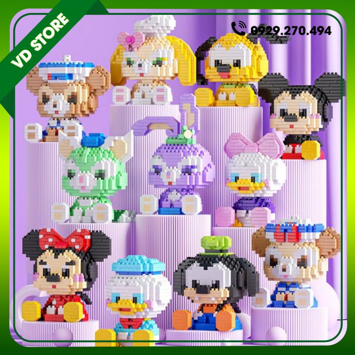 Đồ Chơi Lego 3D Lắp Ráp Mô Hình Nhân Vật Hoạt Hình Đáng Yêu Cho Bé