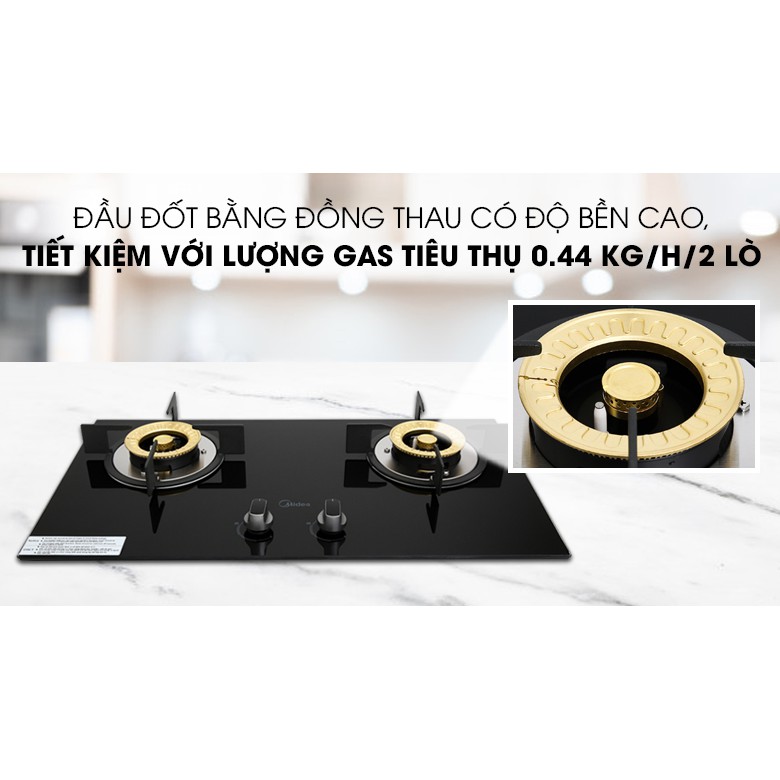 Bếp ga âm Midea MQ7208-G Chính hãng trưng bày- TẶNG VAN DÂY GAS