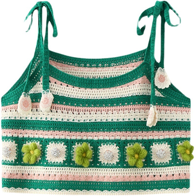 Áo Tank Top Dệt Kim Dáng Ngắn Thiết Kế Kẻ Sọc Siêu Nhẹ Thời Trang Quyến Rũ Cho Nữ