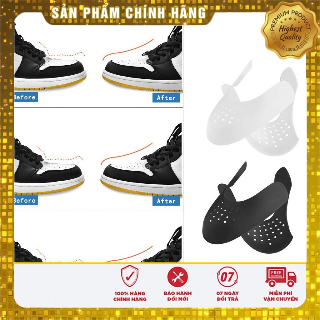 Bộ Lót Bảo Vệ Mũi Giày Shoe Shield (Loại 1, Nhựa Mềm) - Miếng Độn Chống Nhăn, Giữ Dáng Mũi Giầy Thể Thao Sneaker Shield