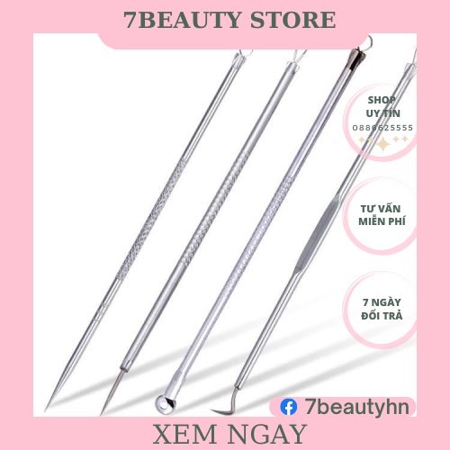 12 Cây Nặn Mụn 2 Đầu - 8cm Thép Không Rỉ L009