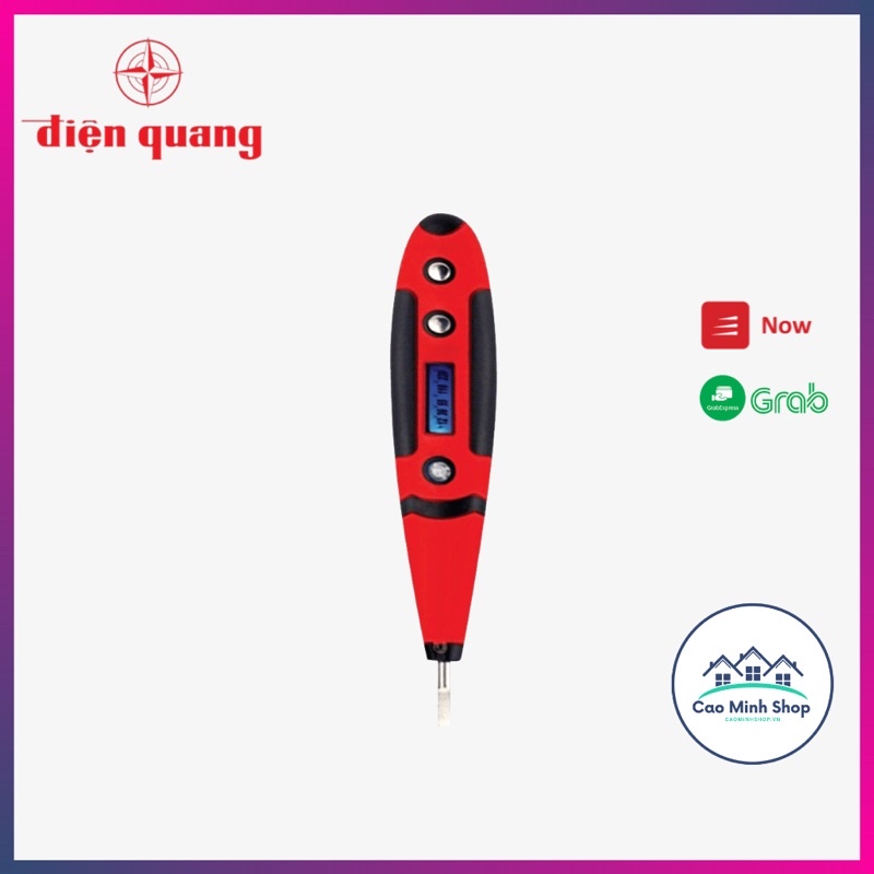 Bút thử điện Điện Quang ĐQ ETP01 RB cao cấp nhỏ gọn, chính xác, tiện lợi, sử dụng màn hình LCD  - Cao Minh Shop