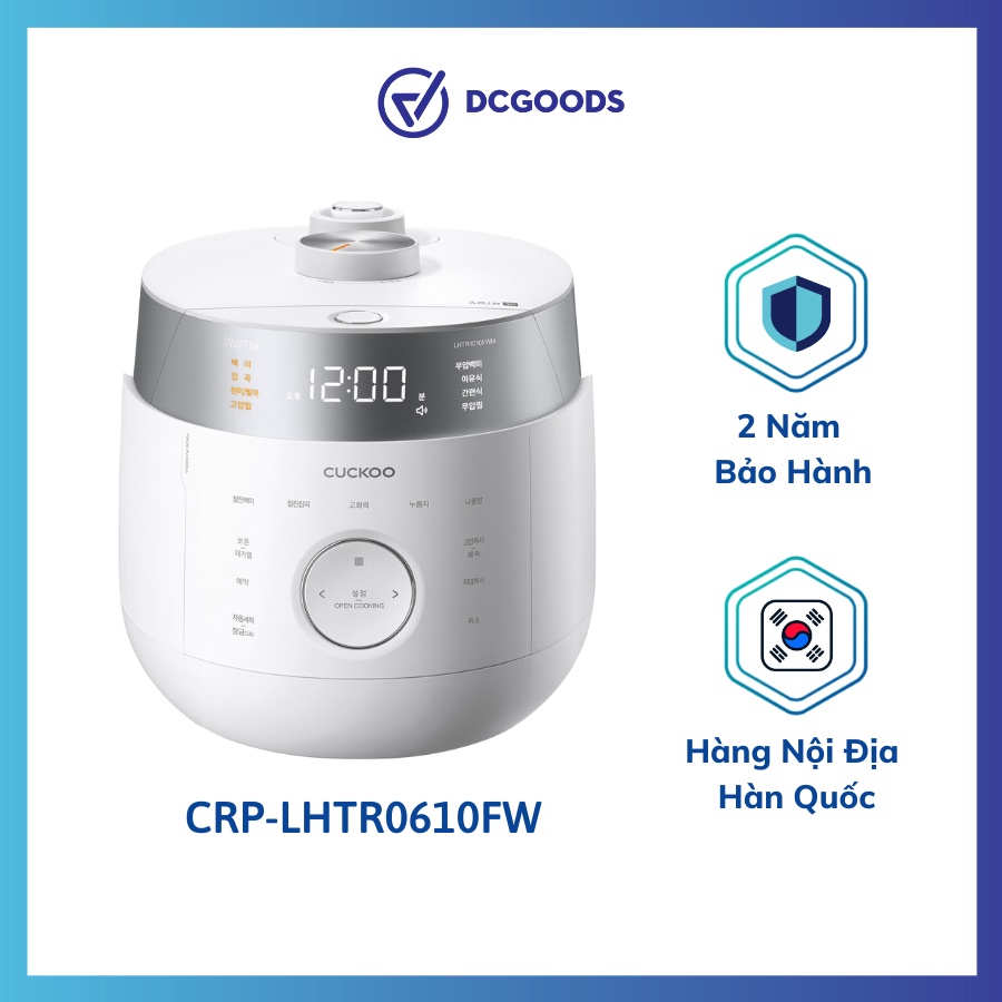 Nồi cơm điện Cuckoo cao tần siêu cao cấp CRP-LHTR0610FW Dung Tích 1.08L - 2 Mức Áp Suất Kép - Hàng Nội Địa Hàn Quốc