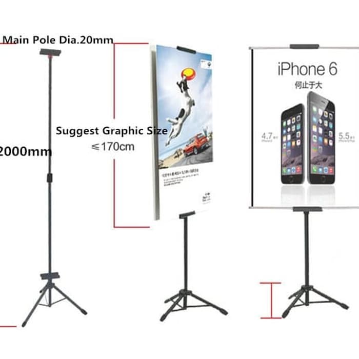 Standee chữ thập, standee chữ T tăng giảm 0.6x1.6M - 0.8x1.8M