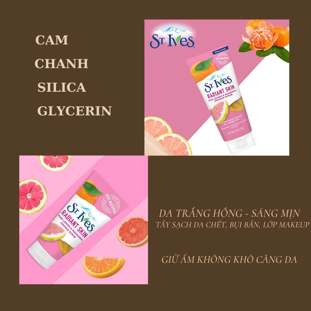 Sữa rửa mặt St ives tẩy tế bào chết giúp da trở nên sáng bóng và mịn màng