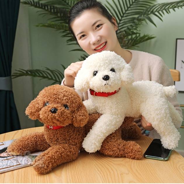 Dễ thương teddy dog ​​đồ chơi sang trọng búp bê con chó búp bê mô phỏng con chó con thoải mái búp bê cô gái đồ chơi